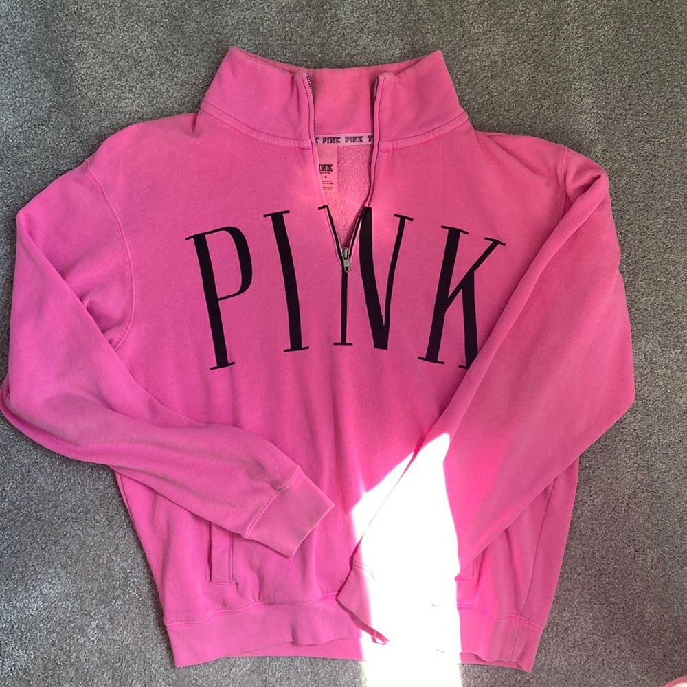 Victoria secret pink pocketed quarter zip